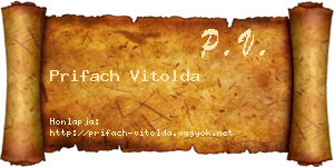 Prifach Vitolda névjegykártya